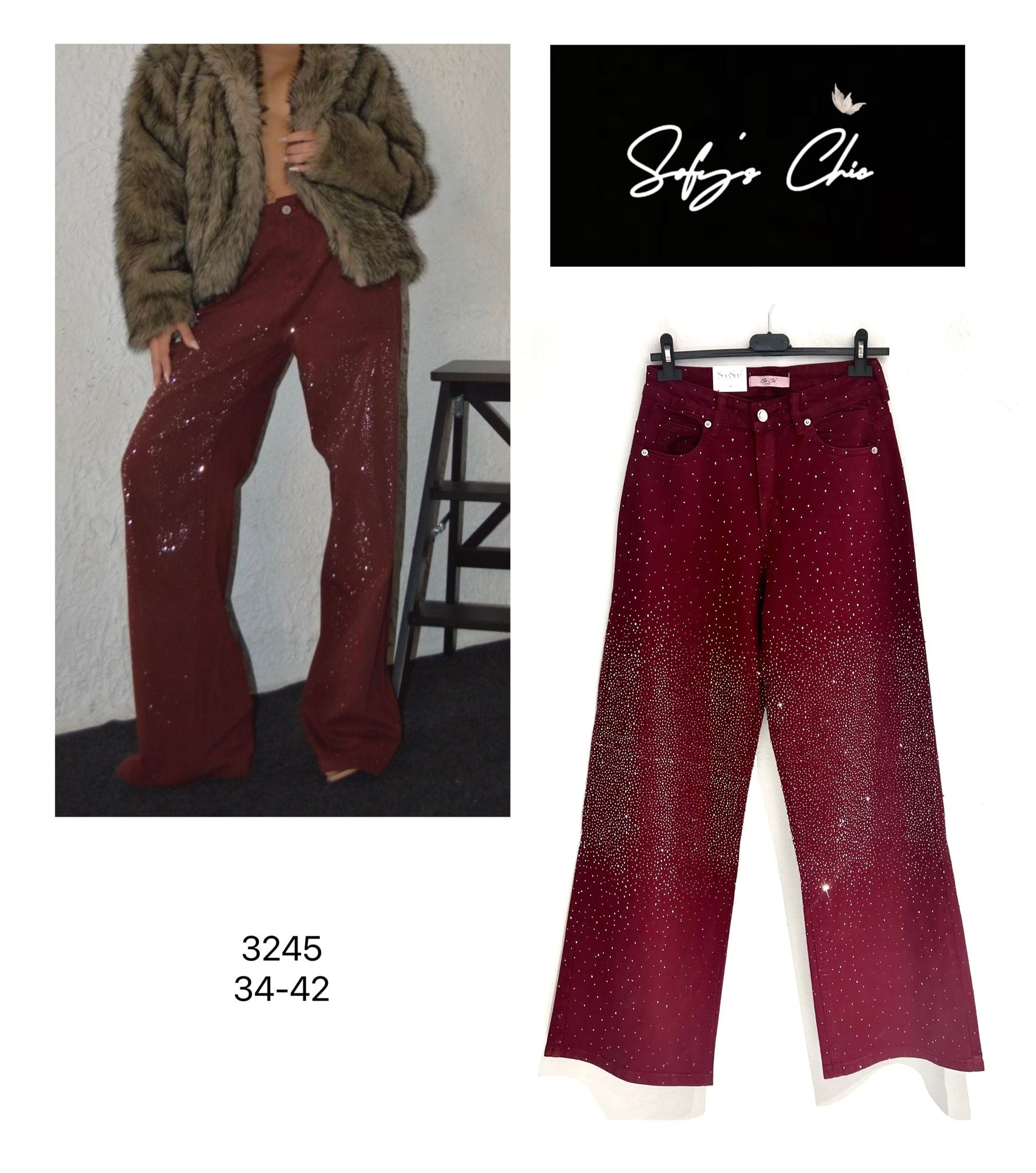 Jeans StrassBordeaux