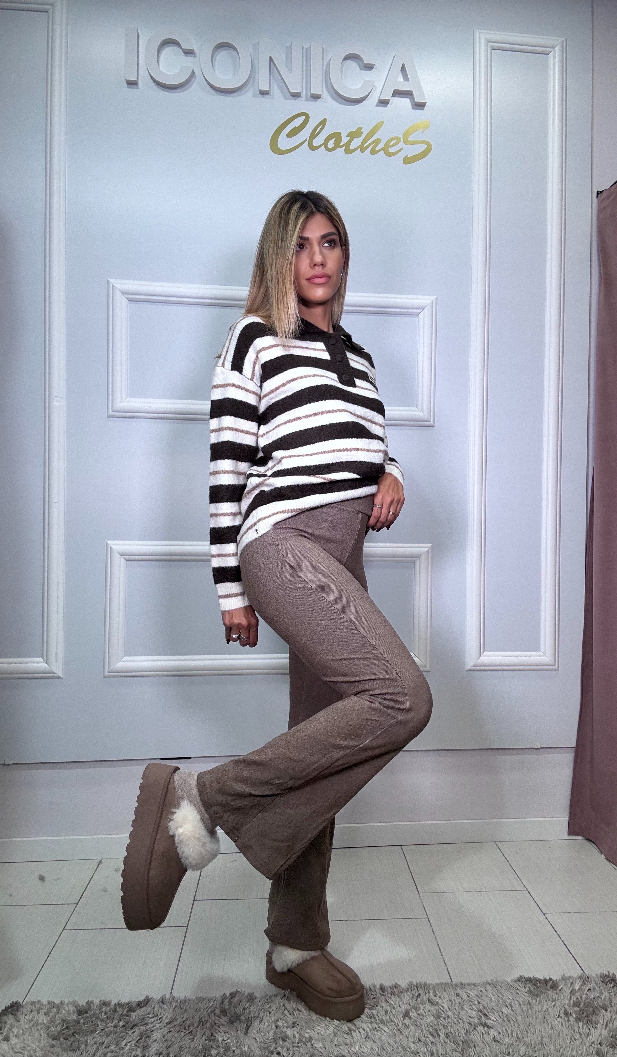 Leggins effetto lana zampa