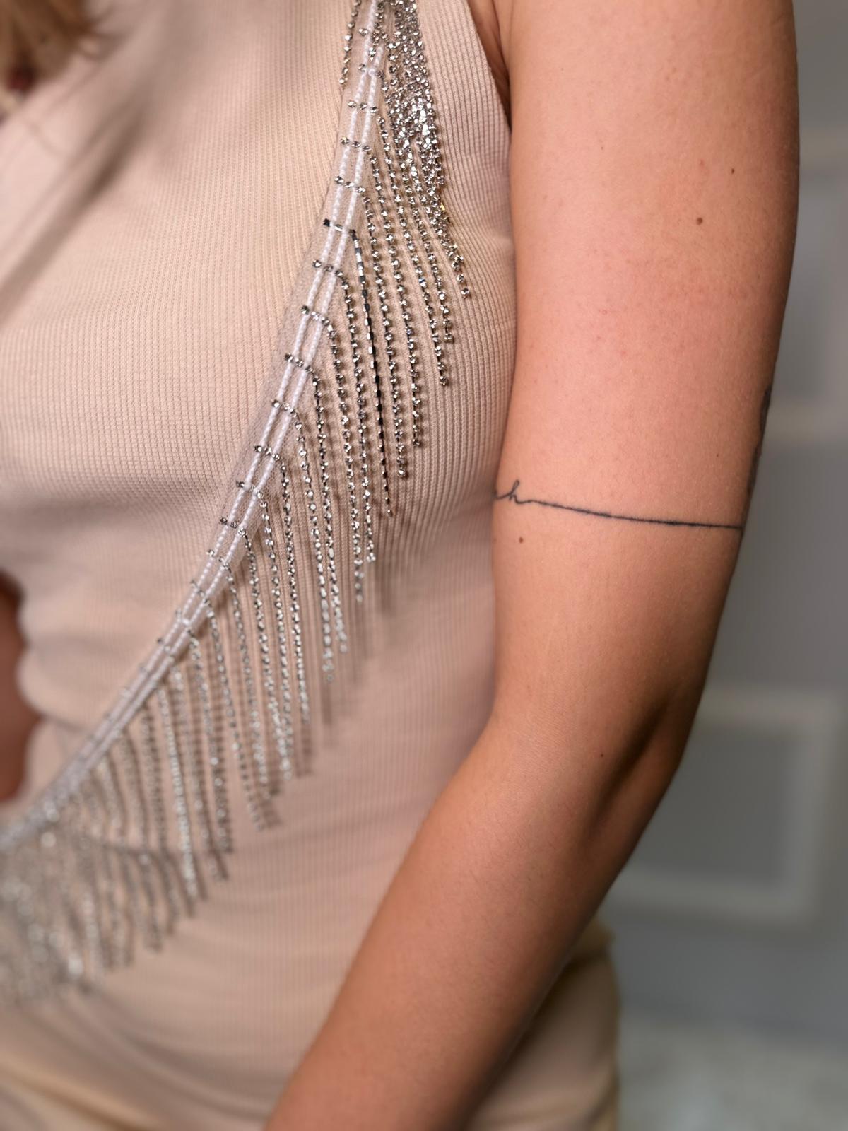 Abito frange cristal