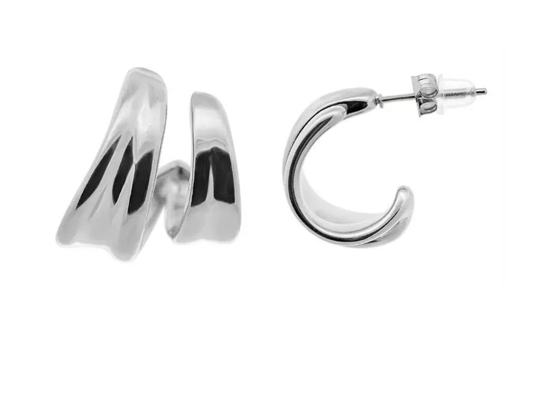 Orecchini doppio cerchio strato grosso