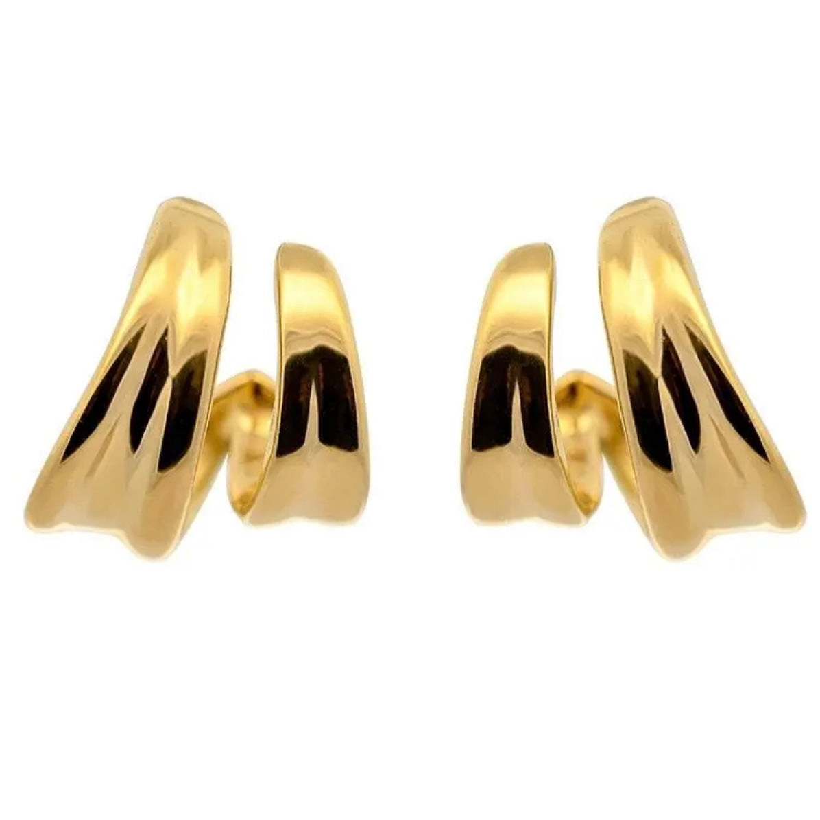 Orecchini doppio cerchio strato grosso