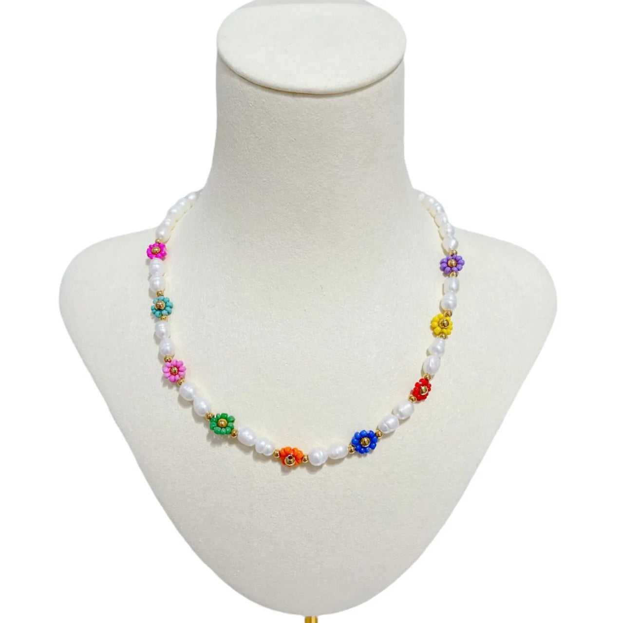 Collana perle e fiori